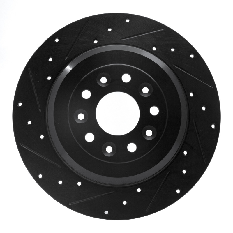 Ford Five Hundred Brake Rotor (1) - Rear Left - R1 Concepts - Drilled & Slotted - Black - `05-`19